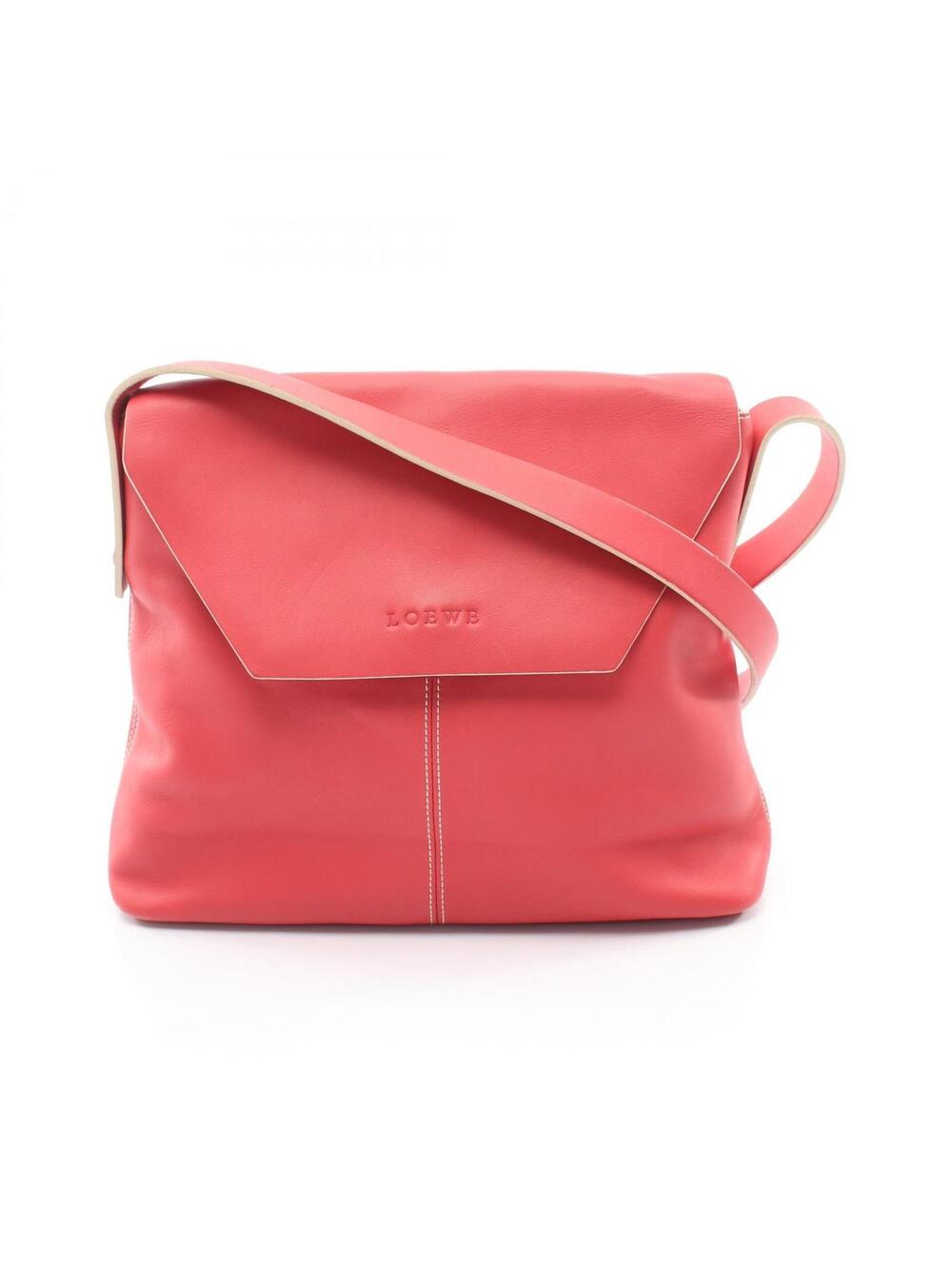 Loewe Shoulder Bag Leather Red Used #272987L43B - Picture 1 of 9